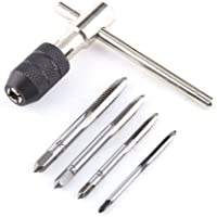 ManoTornillo Rosca Manija de llave de tubo con 4pcs Taladros de flauta recta M3 - M4 - M5 - M6